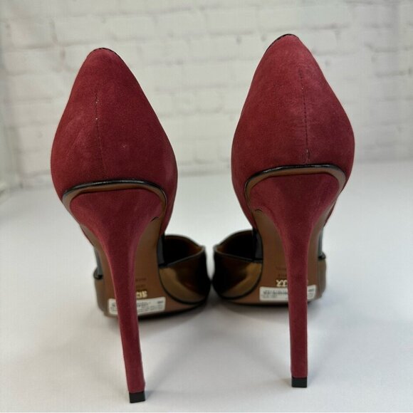 Schutz Women's NIB Spechio Bronze Metallic Suede Stiletto‎ Luxury Pump Size 9B - Picture 7 of 13